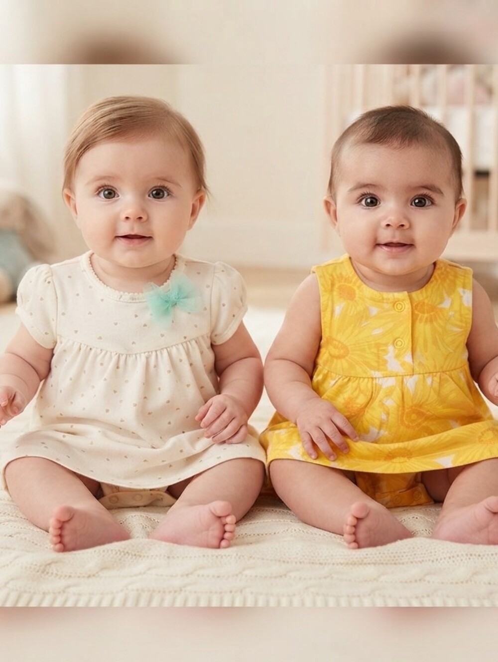 Carter's 3M Yellow Floral and Cream Baby Dress Set